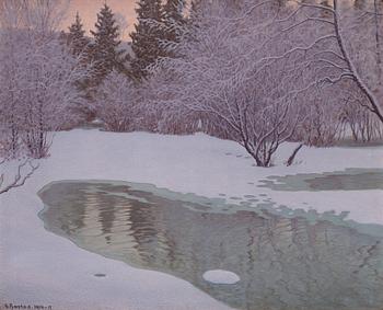 Gustaf Fjaestad, "Förvinter (Duved Jämtland)" (Early Winter, scene from Duved Jämtland in the north of Sweden).