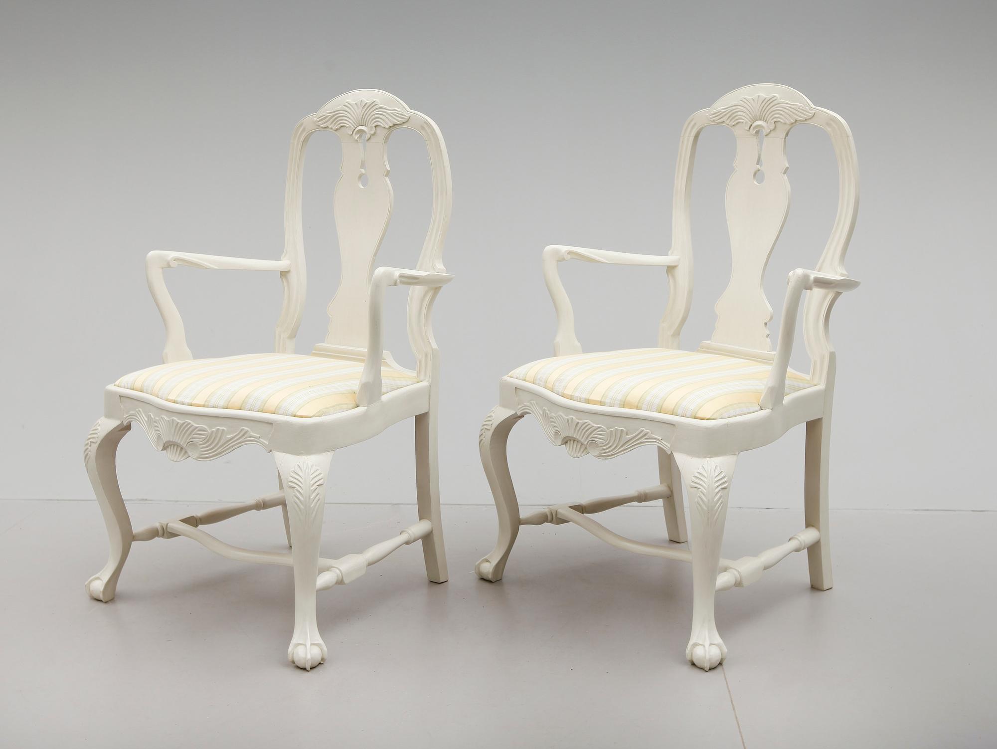 KARMSTOLAR, 1 par, rokokostil, 1900-talets första hälft.