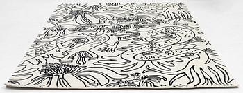 Carl Johan De Geer, hand-tufted carpet, "Drakar kontur', c. 300 x 200 cm.