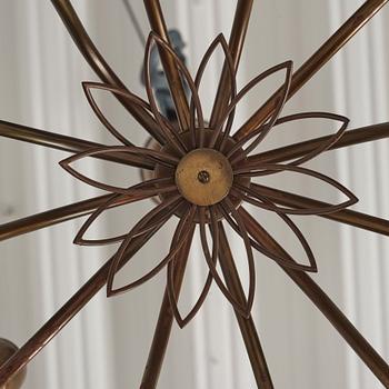 Hans Bergström, a pair of ceiling lamps, model "91", ateljé Lyktan, Sweden 1940-50s.
