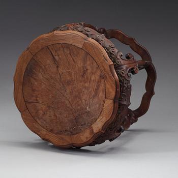 A hardwood garden seat/stand, Qing dynasty (1644-1912).