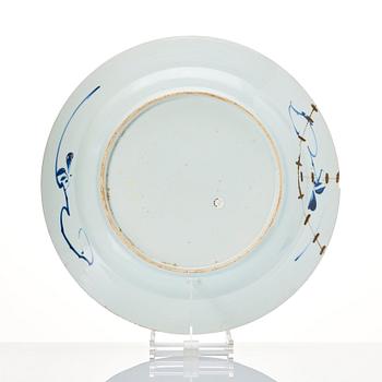 A blue and white charger, Qing dynasty, Qianlong (1736-95).