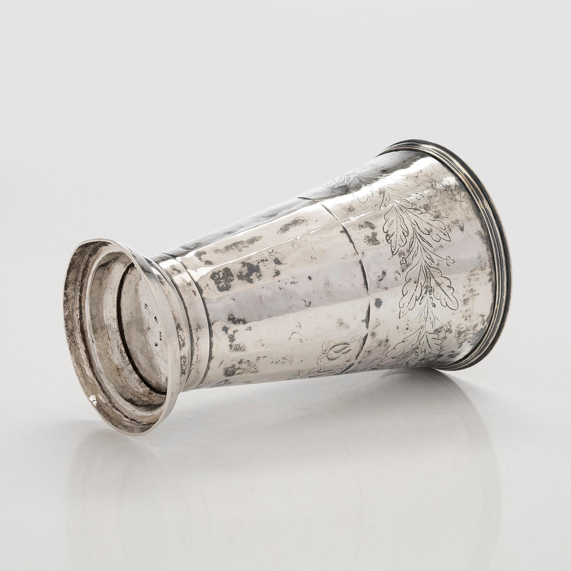 Fromholt Strandberg, bägare/ vas, silver, Uleåborg 1853.