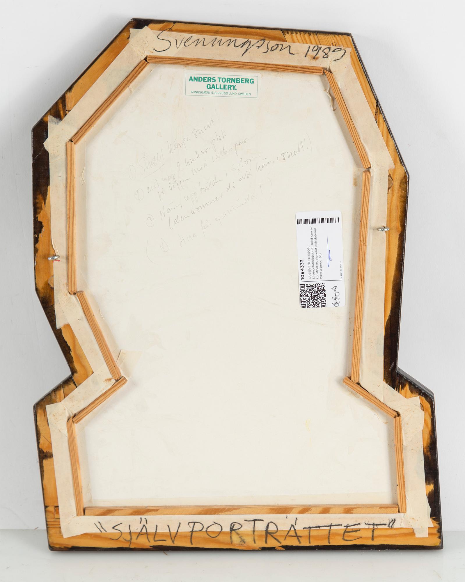 JAN SVENUNGSSON, Silvergelatinfotografi, med ram av konstnären, signerat och daterad 1989 a tergo.