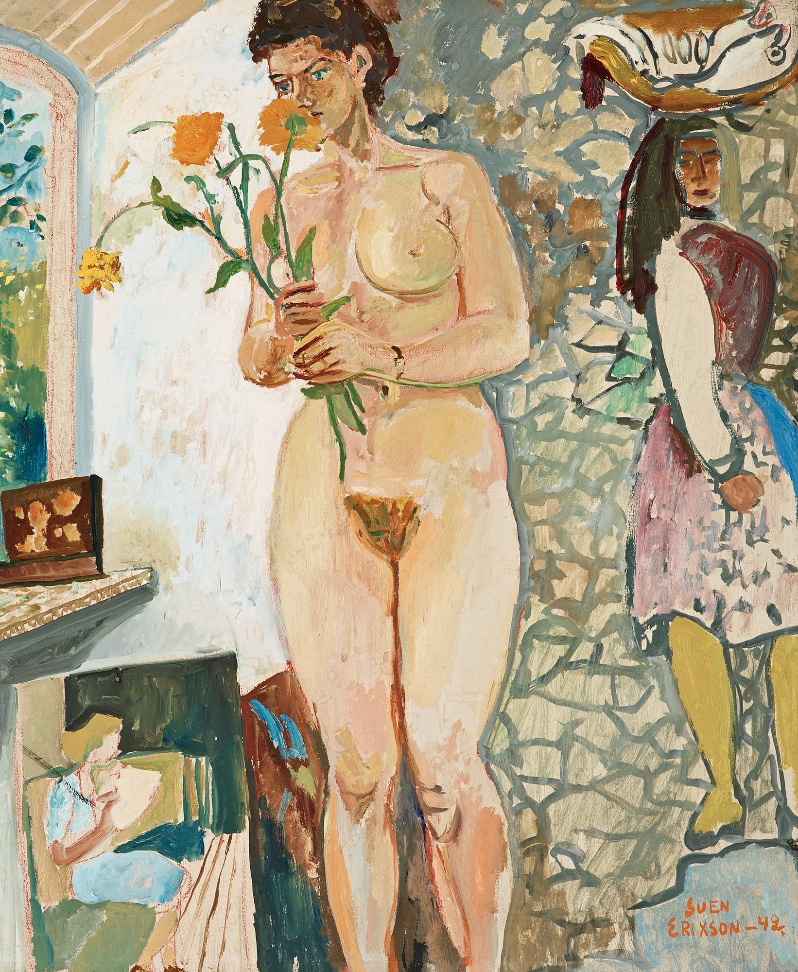 Sven X:et Erixson, Model with flowers.