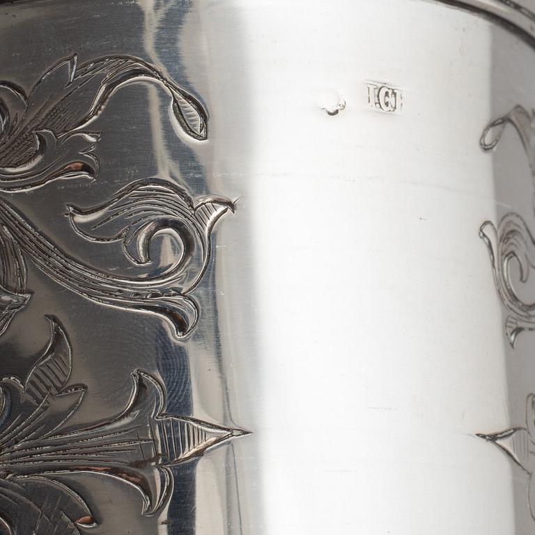 An Austrian late 19th century / early 20th century silver beaker, marked JC Klinkosch (Vienna).
