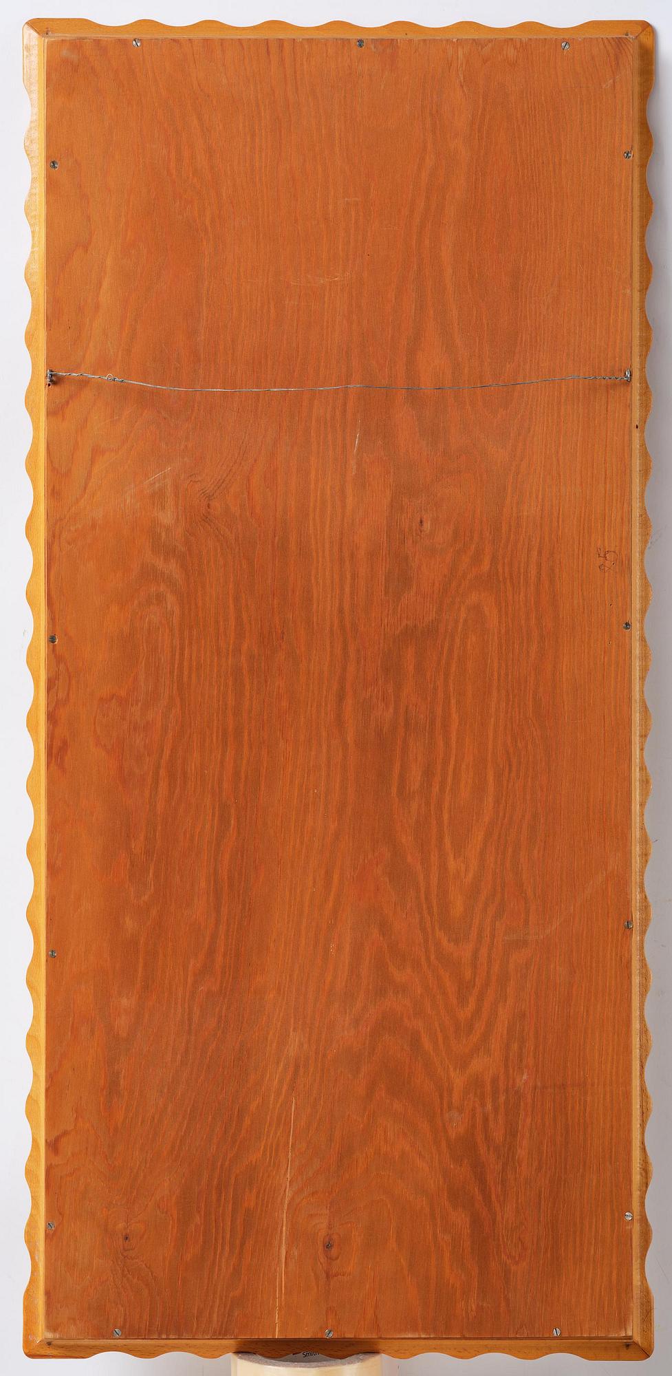 Swedish Modern, a wall mirror with wave-shaped frame, 1940s.