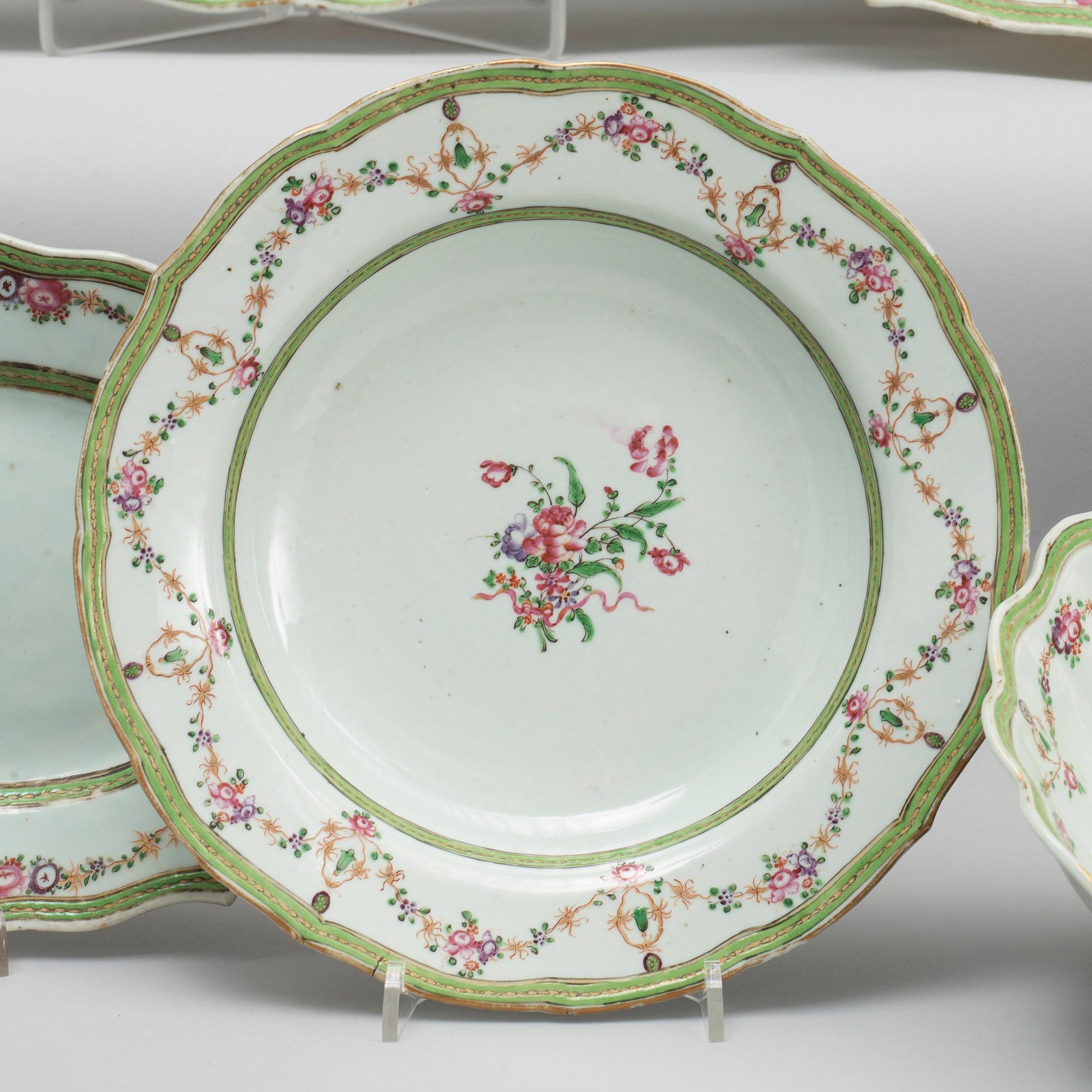 A 58 pieces famille rose dinner service, Qing dynasty, Qianlong (1736-95).