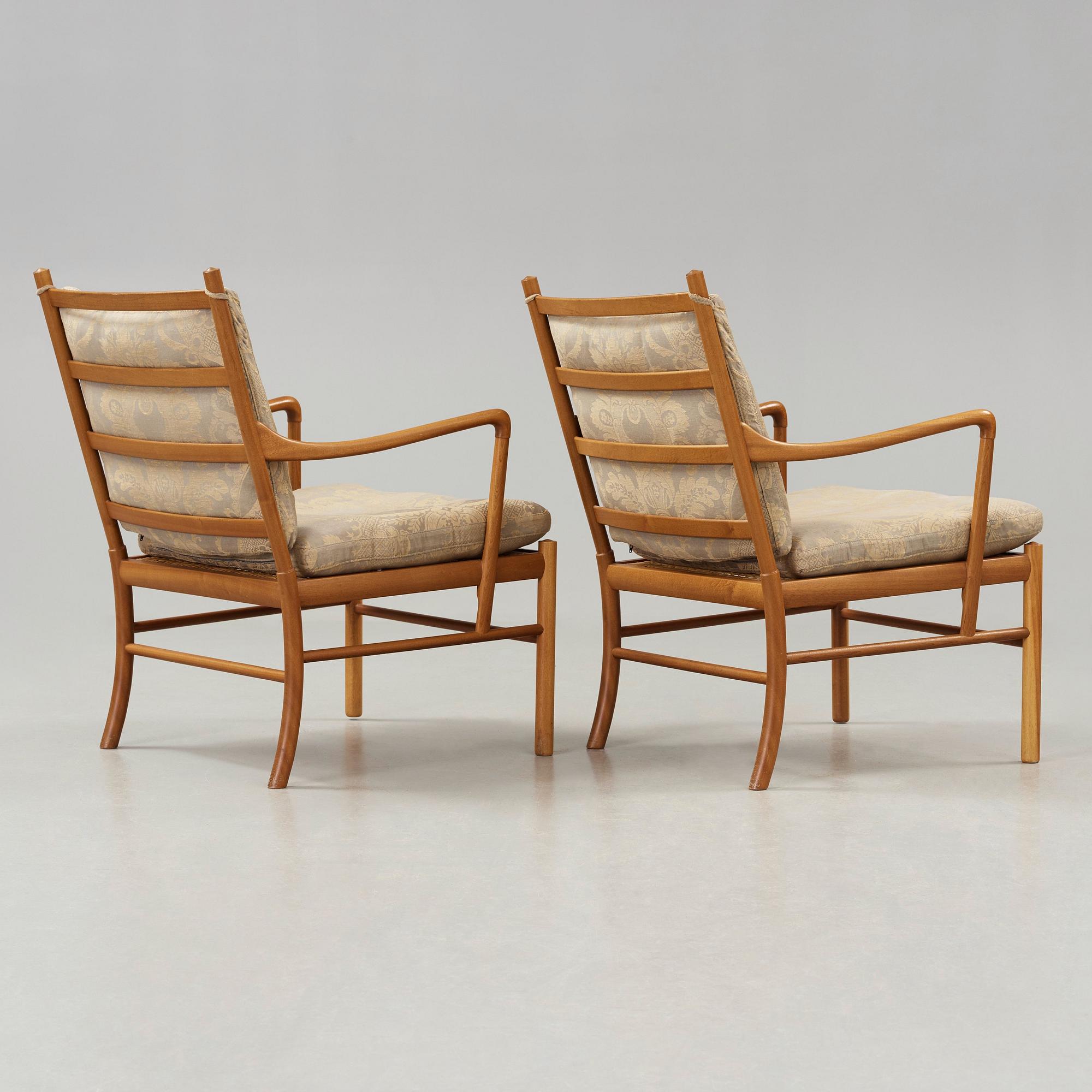 Ole Wanscher, fåtöljer, ett par "Colonial Chair", PJ-149, Poul Jeppesen, Danmark 1960-70-tal.
