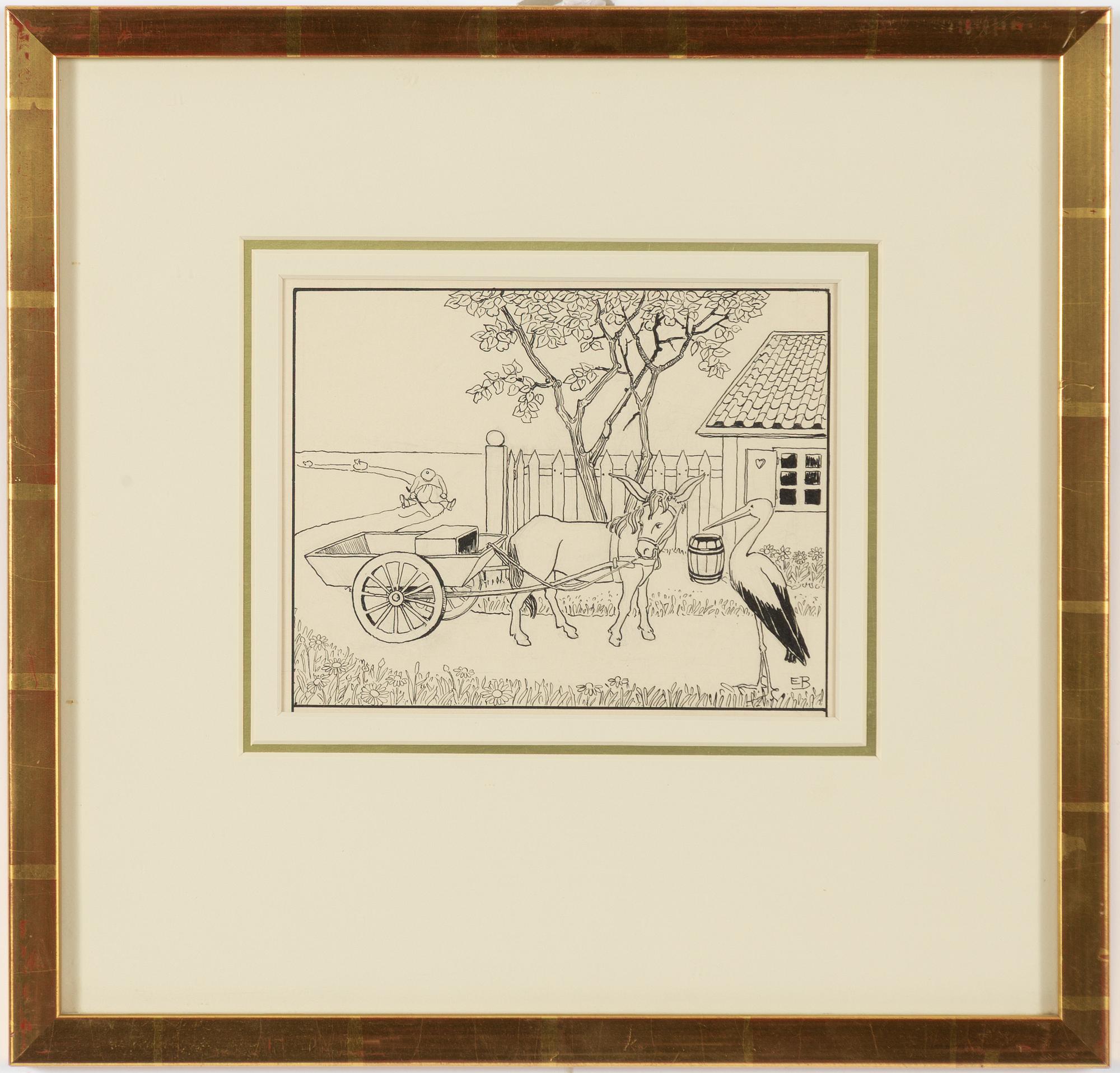 Elsa Beskow, Donkey with cart.