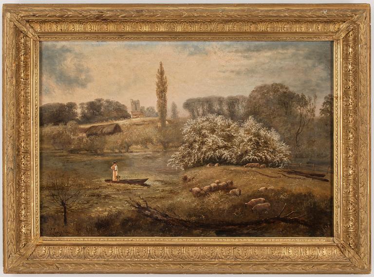 JOHN LANGSTAFFE. Olja på förstärkt duk. Sign J. Langstraffe.