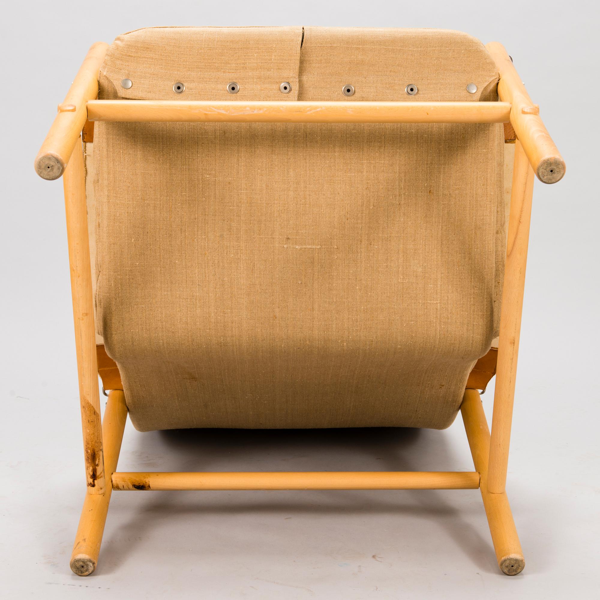 BROR BOIJE, A pair of 'Junker' easy chairs and an ottoman for Dux, Sweden, latter half of the 20th Century.