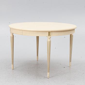 A dining group, 9 pieces, Gustavian style, second half of the 20th century.