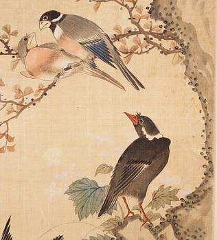 A Chinese hanging scroll, ink and colour on paper, 20th century, provenance Estrid Ericson.