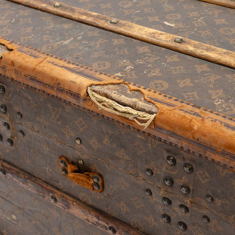 Louis Vuitton, a monogram canvas trunk from around year 1900.