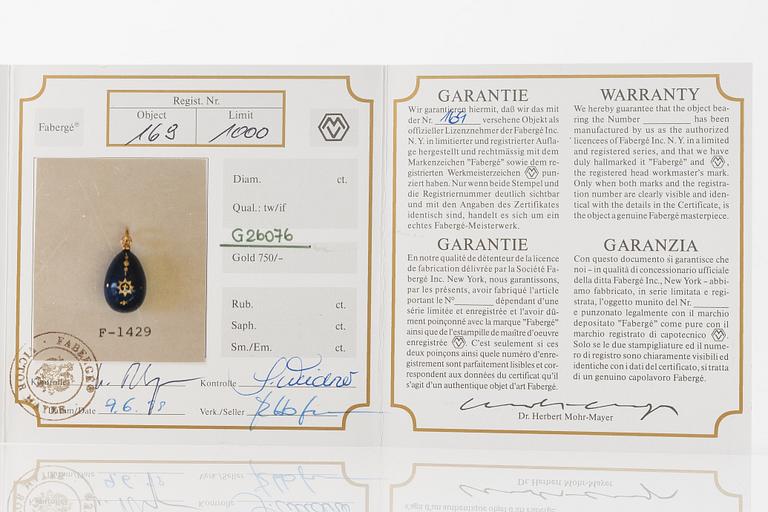 Pendant in 18K gold with enamel, Victor Mayer.