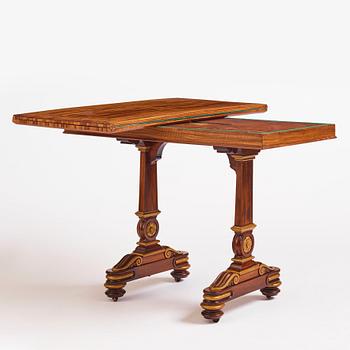 A William IV kingwood and mahogany card table by Thomas & George Seddon (firm active in London 1753/1815-70).