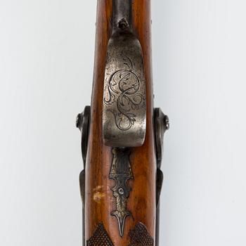 THE SHOTGUN OF WRITTER JOHAN LUDVIG RUNEBERG, black powder, Belgium 1840s.