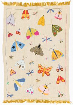 Rug, kelim, hand-embroidered, approx. 178 x 122 cm.