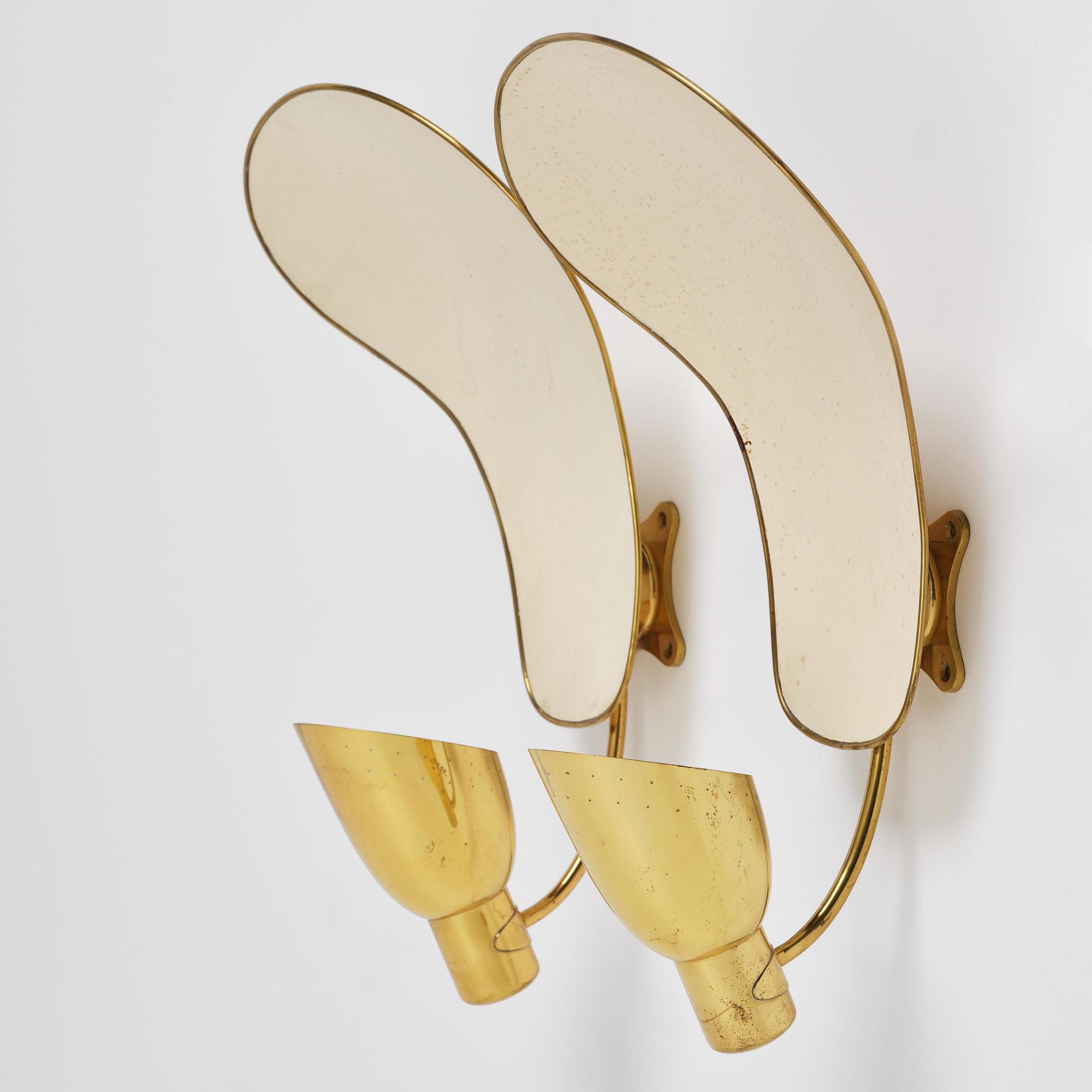 Carl-Axel Acking, a pair of wall lamps model 5029, Bröderna Malmströms Metallvarufabrik, Malmö, 1950s.