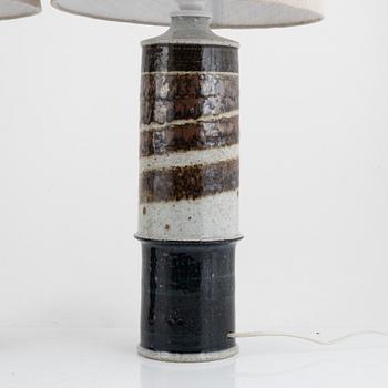 Inger Persson, table lamps, a pair, stoneware, Rörstrands Ateljé.