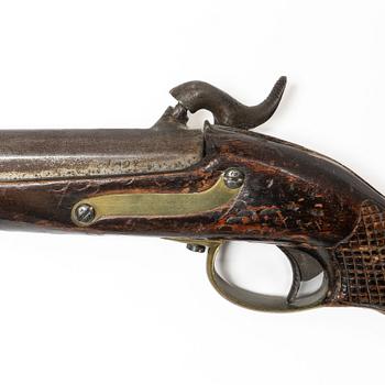 Slaglåspistol, m/1850 flankör, med löskolv.