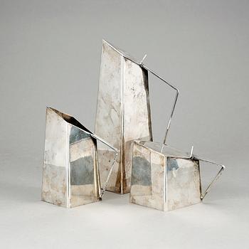 KAFFESSET, 3 delar, nysilver, 1900-talets mitt.