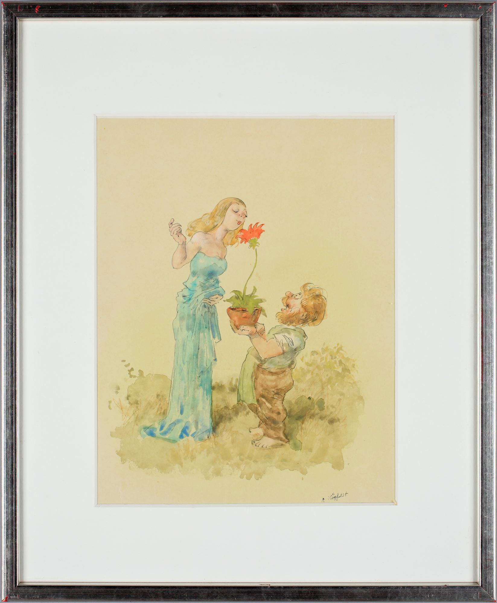 ROBERT HÖGFELDT, akvarell, sign.