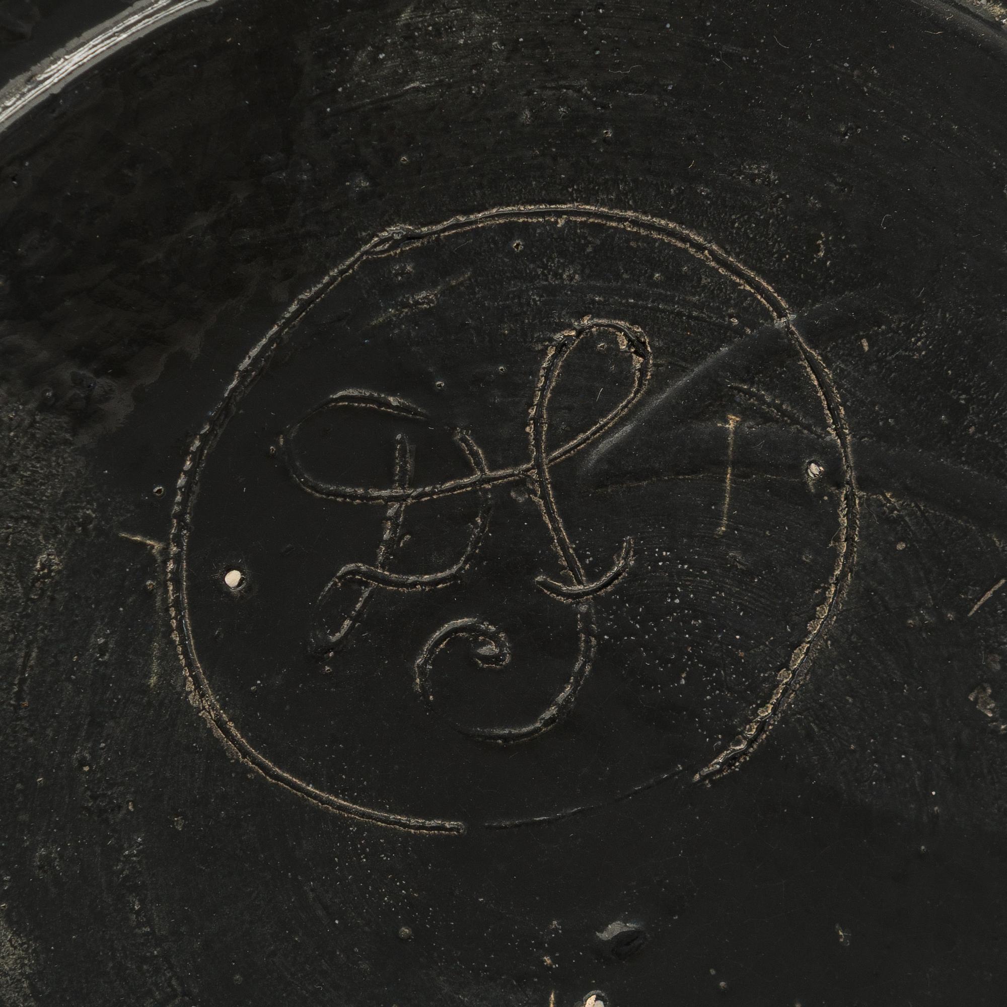 Dorrit von Fieandt, A decorative ceramic bowl signed DF. Unique.