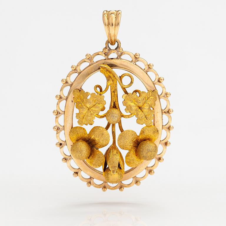 Riipus, 14K kultaa. Oskar Lindroos, Helsinki 1948.