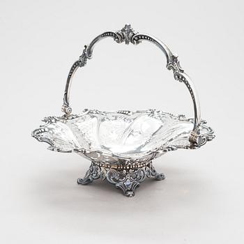 A Victorian sterling silver sweetmeat basket, maker's mark of Henry Wilkinson & Co, Sheffield 1855.