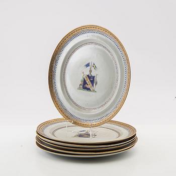 Plates, 6 pieces, Jiaqing period (1795-1820), porcelain.