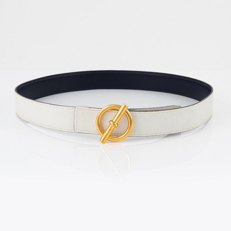 Hermès, belt "Glenan belt buckle & Reversible leather strap", 2009, size 90.
