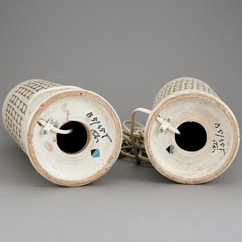 BORDSLAMPOR, ett par. Bitossi för Bergboms, 1960-tal.