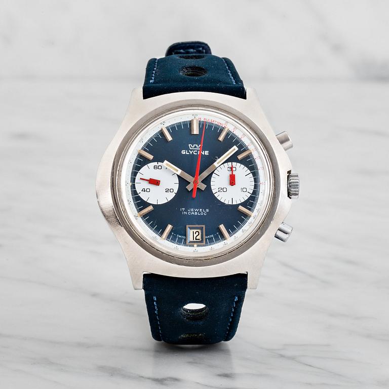 GLYCINE, chronograph, "15 Pulsations", wristwatch, 42 mm.