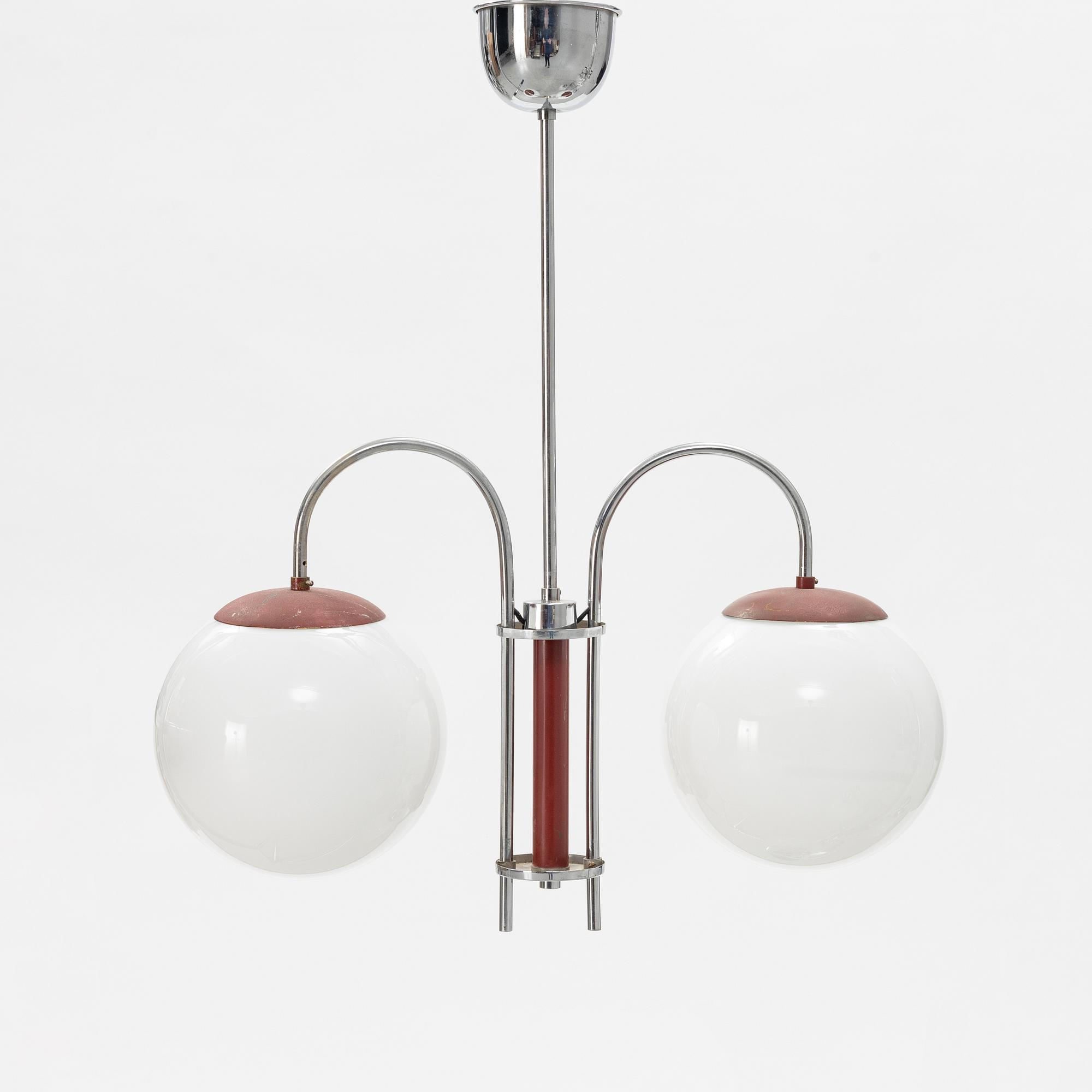 A 1930's Art Déco ceiling lamp.