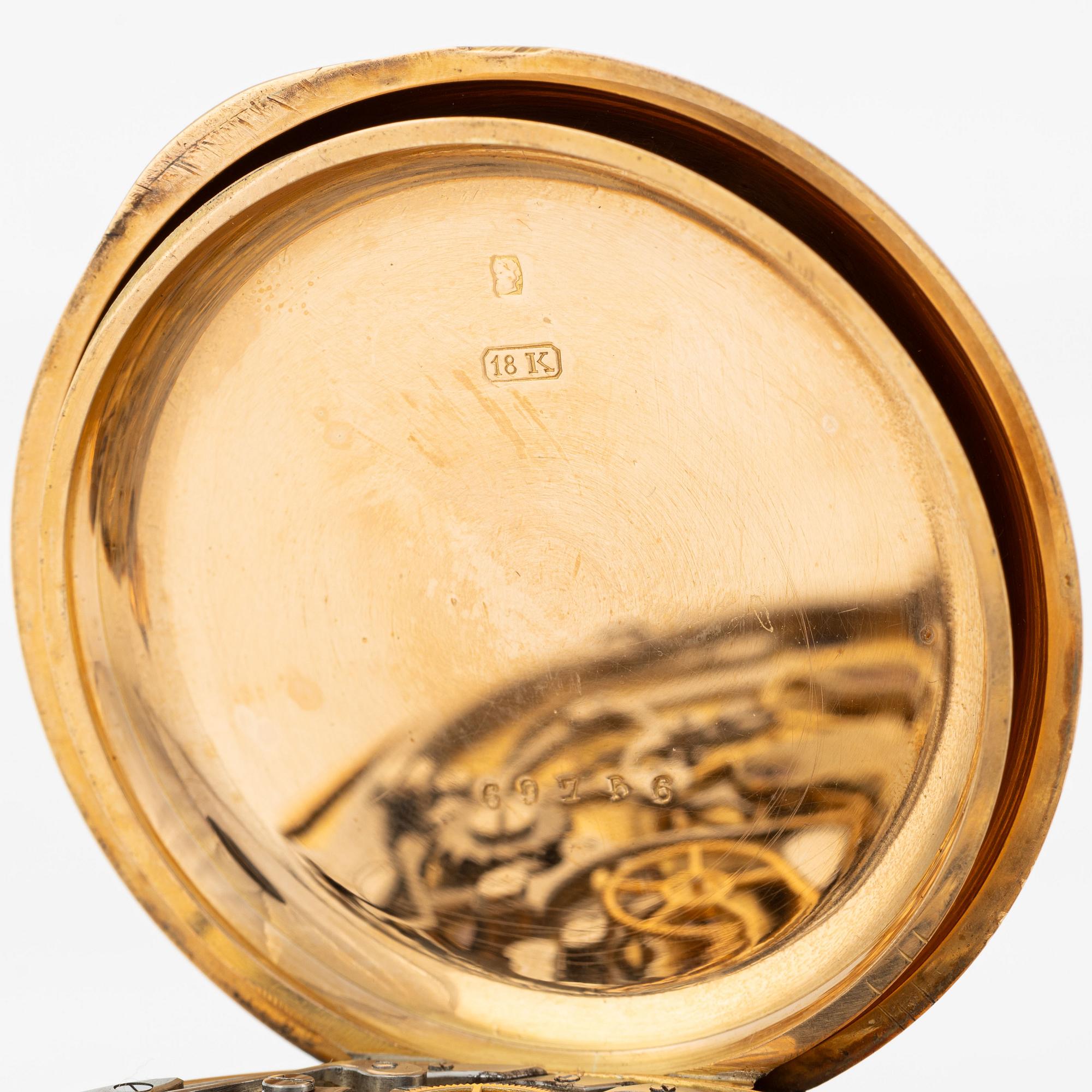 Pocket watch, chronograph, 50 mm.