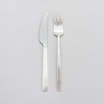 Bertel Gardberg, bestickuppsättning, 12 delar,  silver (916), "Birgitta", Hopeatehdas oy, Helsingfors 1960-66.