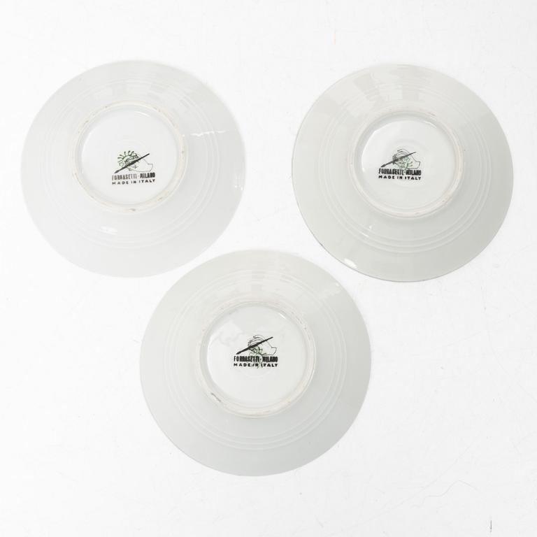 Piero Fornasetti, espressokoppar, 3 st, Fornasetti, Italien.