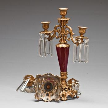 KANDELABRAR, ett par, oscarianska, 1800-talets slut.