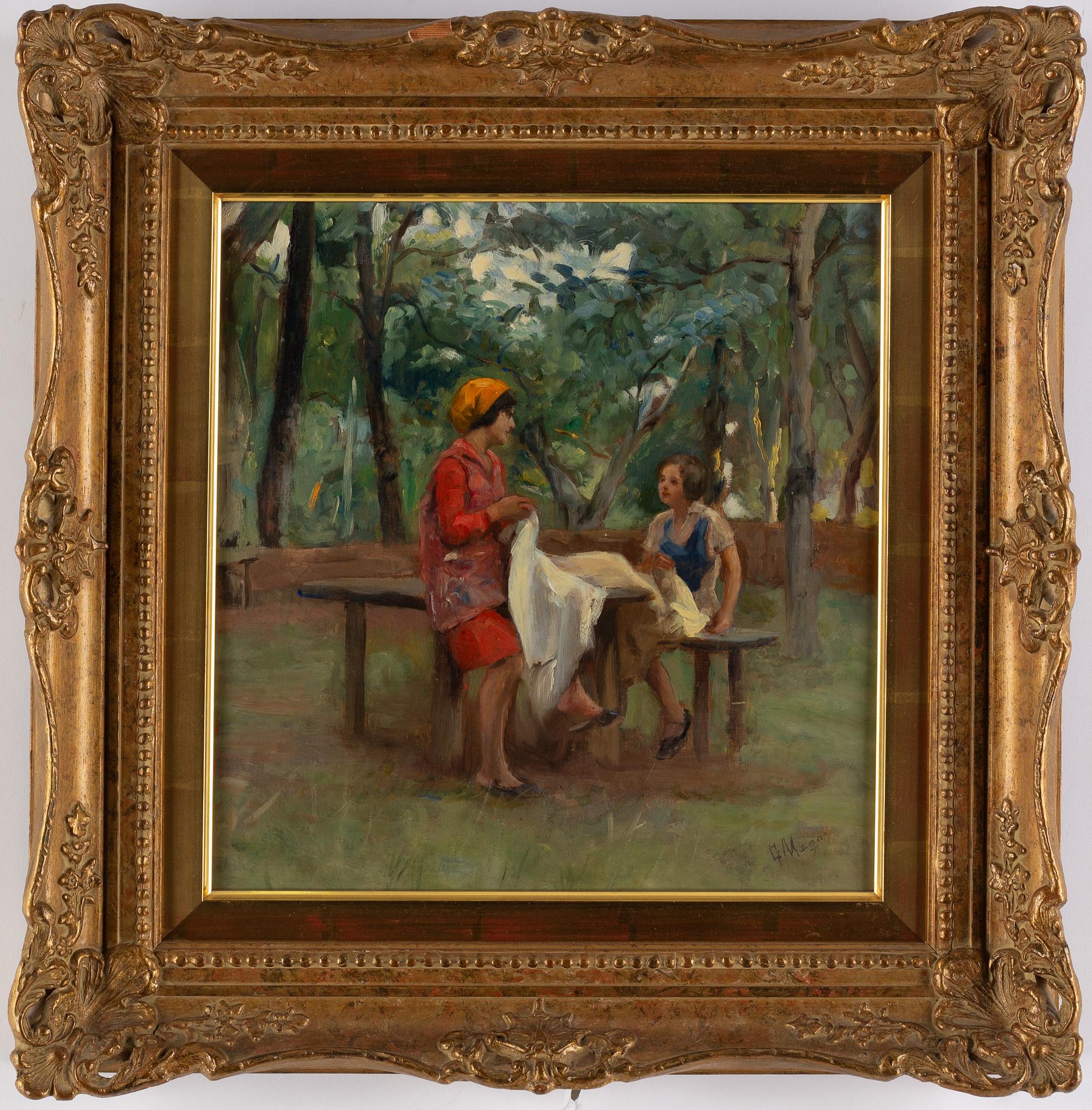 GIUSEPPE MAGNI, oil on panel, signed.