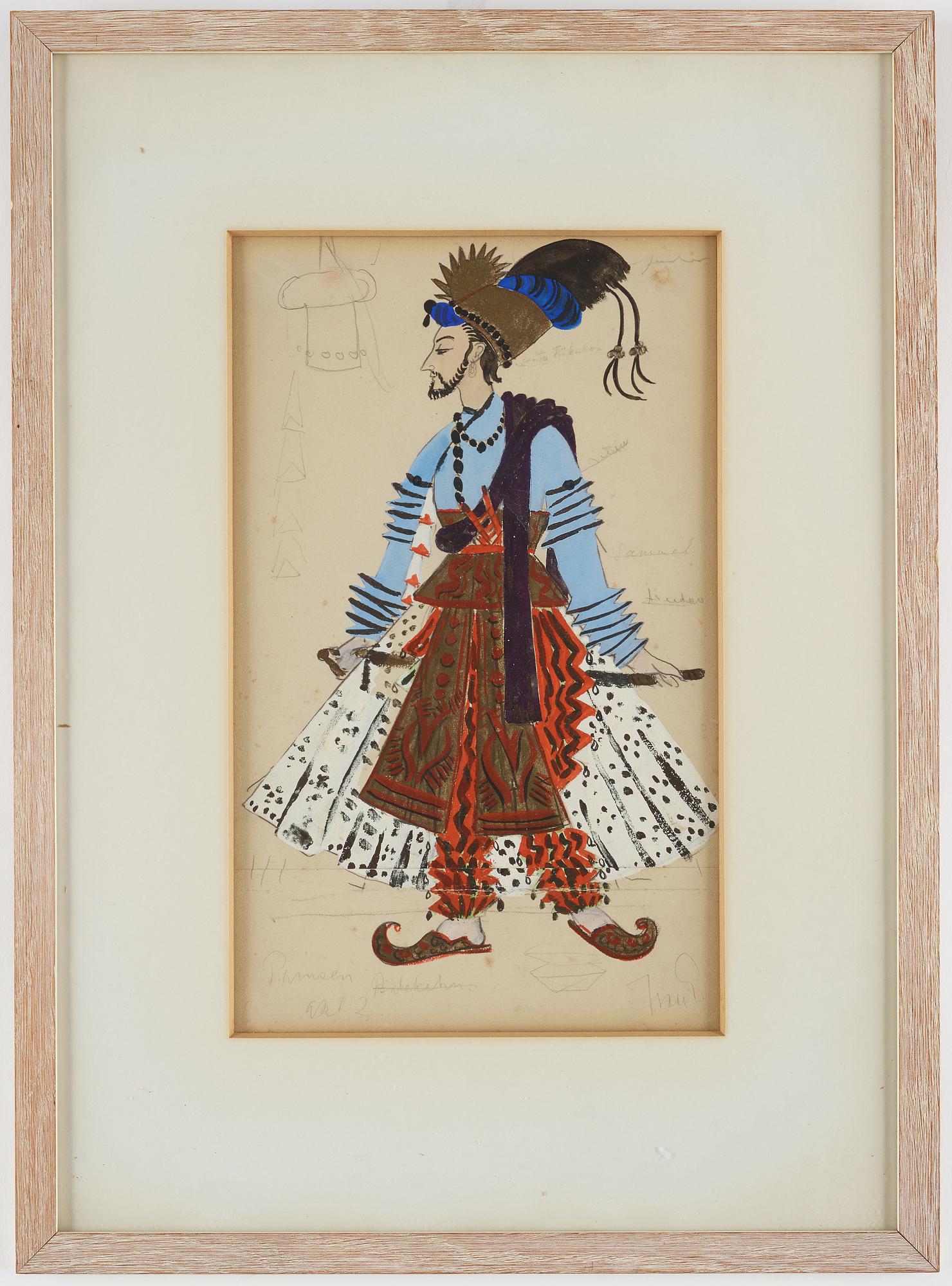 ISAAC GRÜNEWALD, gouache, signed.