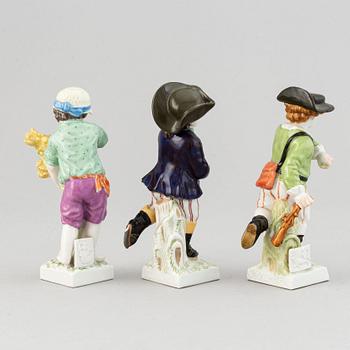 A set of three Berlin porcelain figurines, circa 1900.