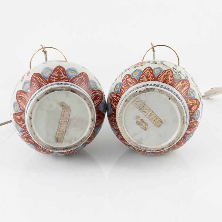 A pair of Japanese vases/table lamps,19th cetnury.