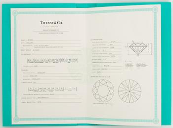 Tiffany & Co, Brilliant-cut diamond ring, 0,40 ct, with certificate.