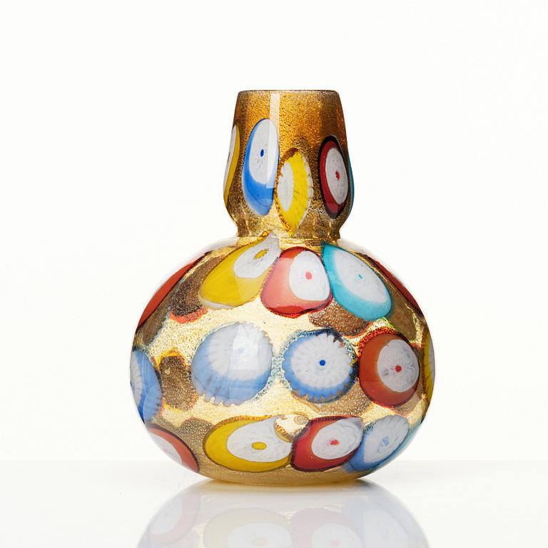 Giulio Radi,  a glass vase 'Reazione policrome', Ed A.Ve.M, Murano Italy 1950-60s.