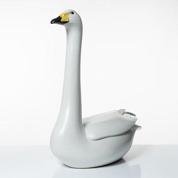 Paul Hoff, a stoneware sculpture of a swan, "Cyngus Cyngus", Gustavsbergs STudio, Sweden, 1986.