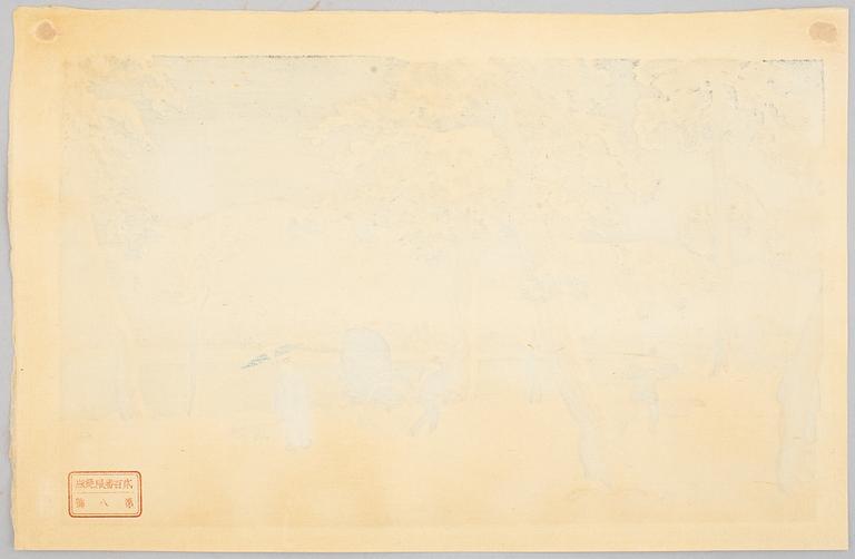 Nomura Yoshimitsu, 'Snow on the Bank of Kamogawa'  加茂堤の雪, 1931.
