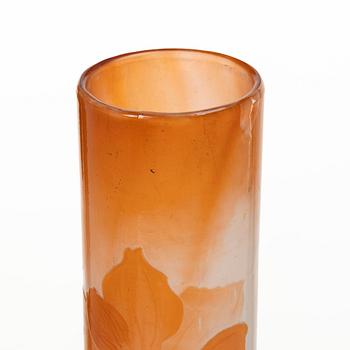 Emile Gallé, vas, överfångsglas, Nancy, Frankrike, Art Nouveau.