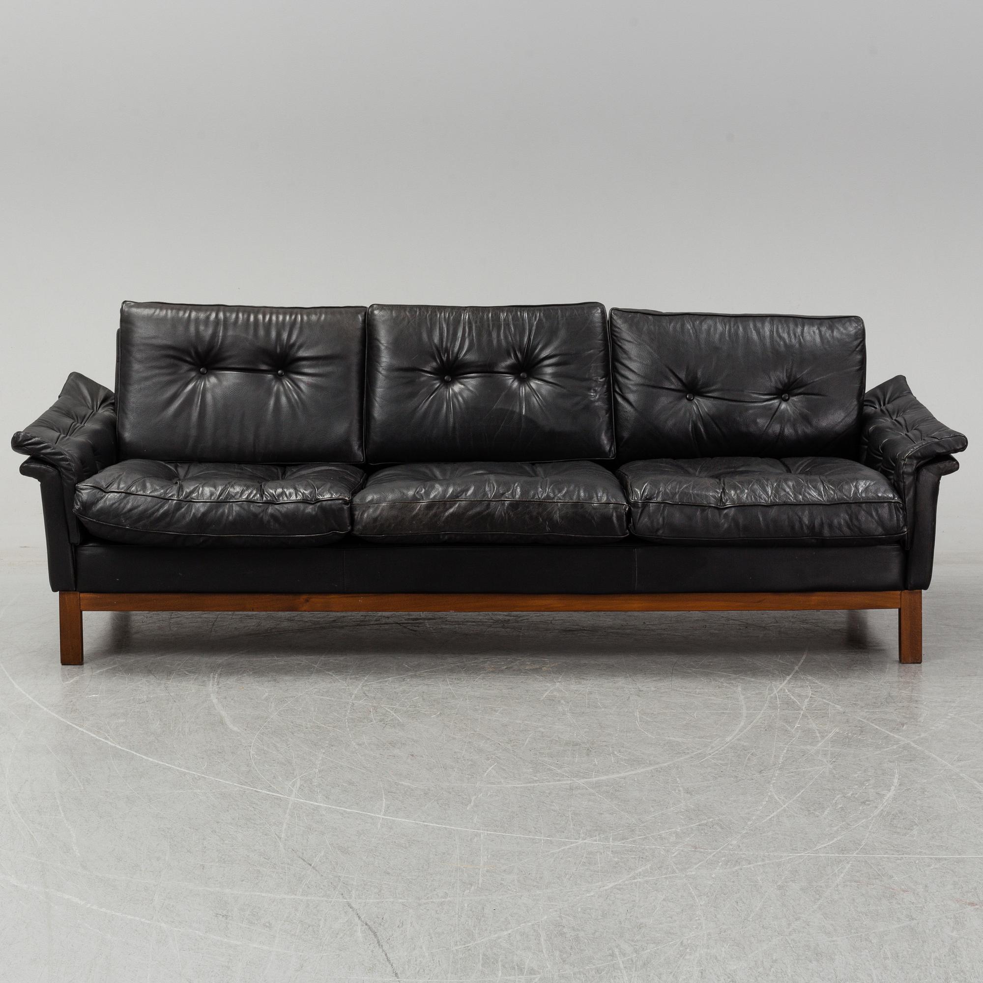 A 'Kardinal' leather sofa, IKEA, 1960/70s.